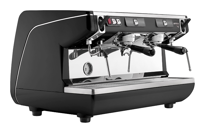 Кофемашина Nuova Simonelli Appia Life 2Gr S черная, высокие группы, экономайзер, полуавтомат — фото товара